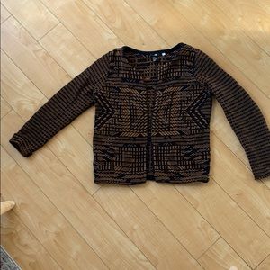 H&M brown and black open cardigan.